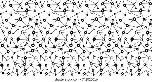 Hand drawn doodle graphic pattern. Seamless texture. Ink Drawing. Hand made background. Vector illustration