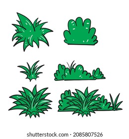 hand drawn doodle grass illustration vector isolated