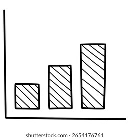 Handgezeichneter Graph zum Wachsen von Doodles einzeln auf weißem Hintergrund. Vektorgrafik.
