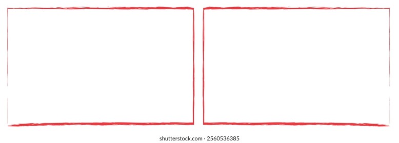 Hand drawn doodle grunge square highlights. Charcoal pen rectangle borders. Ink empty black boxes set. Rectangle borders collections. Rubber square stamp imprint. Vector illustration. eps10.