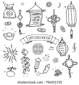New Year Sketch Drawing Doodles Images Stock Photos Vectors Shutterstock https www shutterstock com image vector hand drawn doodle happy chinese new 796351735
