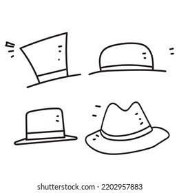 hand drawn doodle hat illustration vector isolated