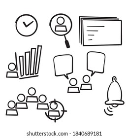 hand drawn doodle Head Hunting Related vector isolated