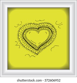Hand drawn doodle heart
