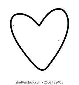 Hand drawn doodle heart isolated on white background. Vector illustration.