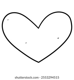 Hand drawn doodle heart isolated on a white background. Vector illustration.