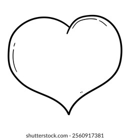 Hand drawn doodle heart isolated on a white background. Vector illustration.