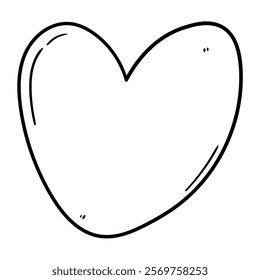 Hand drawn doodle heart isolated on a white background. Vector illustration.