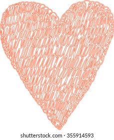 Hand drawn doodle heart on transparent background
