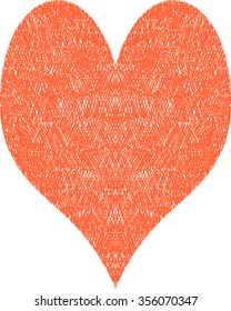Hand drawn doodle heart on white background