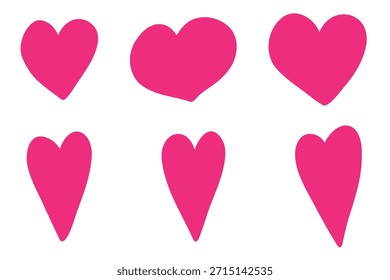 Hand drawn doodle Heart set. Doodle card hand drawn Valentine's Day heart illustration. Stock vector cartoon flat illustration isolated on white background.