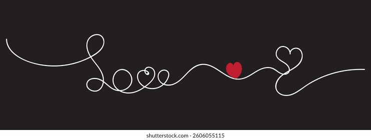 Hand drawn doodle heart. Stroke is editable so you can make it thiner or thicker. Continuous seamless line art drawing. 