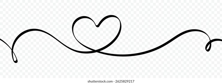 Hand drawn doodle heart. Hand drawn doodle vector illustration in a continuous line. Valentines day concept. Vector illustration
