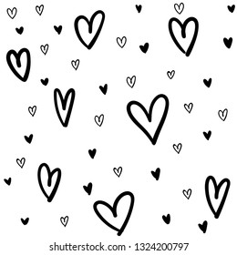 Hand drawn doodle hearts