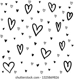 Hand drawn doodle hearts