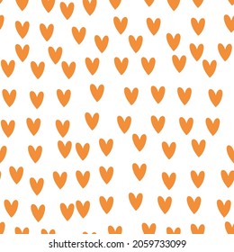 Hand drawn doodle hearts seamless pattern. Valentine's day heart illustrations. Vector illustration
