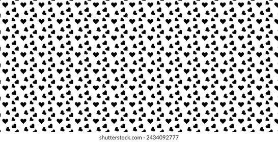Hand gezeichnete Doodle Hearts Form schwarze Linie Nahtloses Muster Herz auf weißem abstrakten Hintergrund Vektor-Illustration