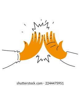 doodle dibujado a mano de alto vector de cinco ilustraciones