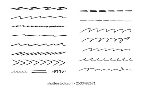 Handgezeichnete Doodle-Unterstreichungen