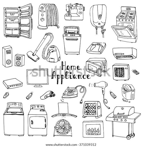 Hand Drawn Doodle Home Appliance Vector Stock Vector Royalty Free Shutterstock