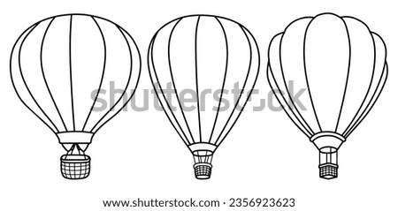 Hand drawn doodle of hot air balloon isolated on white background. Air transport for travel vector hand-drawn.