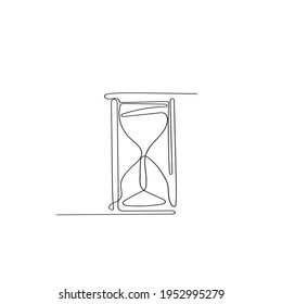 Hand Drawn Doodle Hourglass Illustration In One Line Art Style