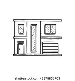 Hand drawn doodle house. Line illustration Vector