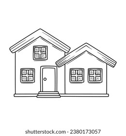 Hand drawn doodle house. Line illustration Vector