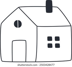 Dibujado a mano Doodle House Logo Ilustración vectorial