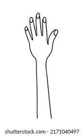 Mano dibujó garabatos mano humana. Ilustración manual simple del vector