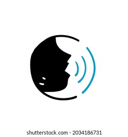 hand drawn doodle human voice symbol for voice command sign illustration vector isolated