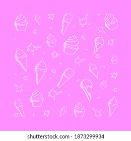 hand drawn doodle ice cream