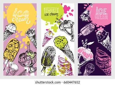 Hand drawn doodle ice cream illustration. Ice cream is always a good idea.
