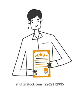 hand drawn doodle Icon of achievement certificate illustration