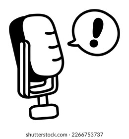 Hand drawn doodle icon of a conference mic 