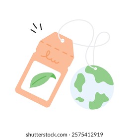 A hand drawn doodle icon of eco tag