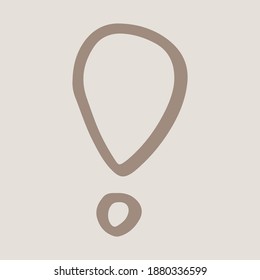 Hand drawn doodle icon. Exclamation mark vector illustration. Scribble element isolated on white background. Simple drawing