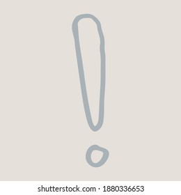 Icono de doodle dibujado a mano. Ilustración vectorial del signo de exclamación. Elemento Scribble aislado en el fondo blanco. Dibujo simple