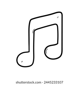 Hand drawn doodle icon musical note isolated on white background. Vector illustration.