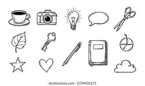 Hand Drawn Doodle Icons for Creative Projects