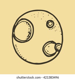 Hand Drawn Doodle Icons of Meteorite Illustrations design for science and technology concept