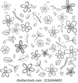 Handgezeichnete Dodell-Icons Set-Illustration
