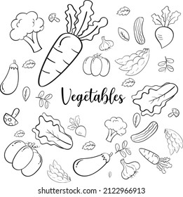 Hand drawn doodle icons set illustration