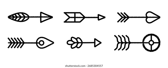 Hand drawn doodle icons set of arrow vector collection