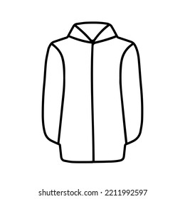 Hand drawn doodle illustration of fashion jacket. Isolated element on white background. Winter sweater