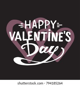 Hand drawn doodle illustration - Happy Valentines Day. Love you