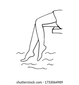Hand drawn doodle illustration of legs, feet. Human concept design. Vector body parts, gesture