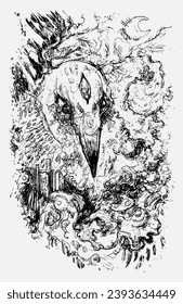 Handgezeichnete doodle-Illustration. Vektorgrafik-Zauberkunst. Gott-Design für einen Hintergrund oder eine Wand.