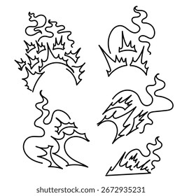 hand drawn doodle impact motion and explosion element illustration cartoon