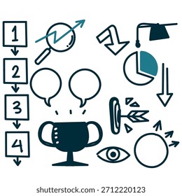 Dibujado a mano doodle infografía elemento conjunto de colección estilo garabato